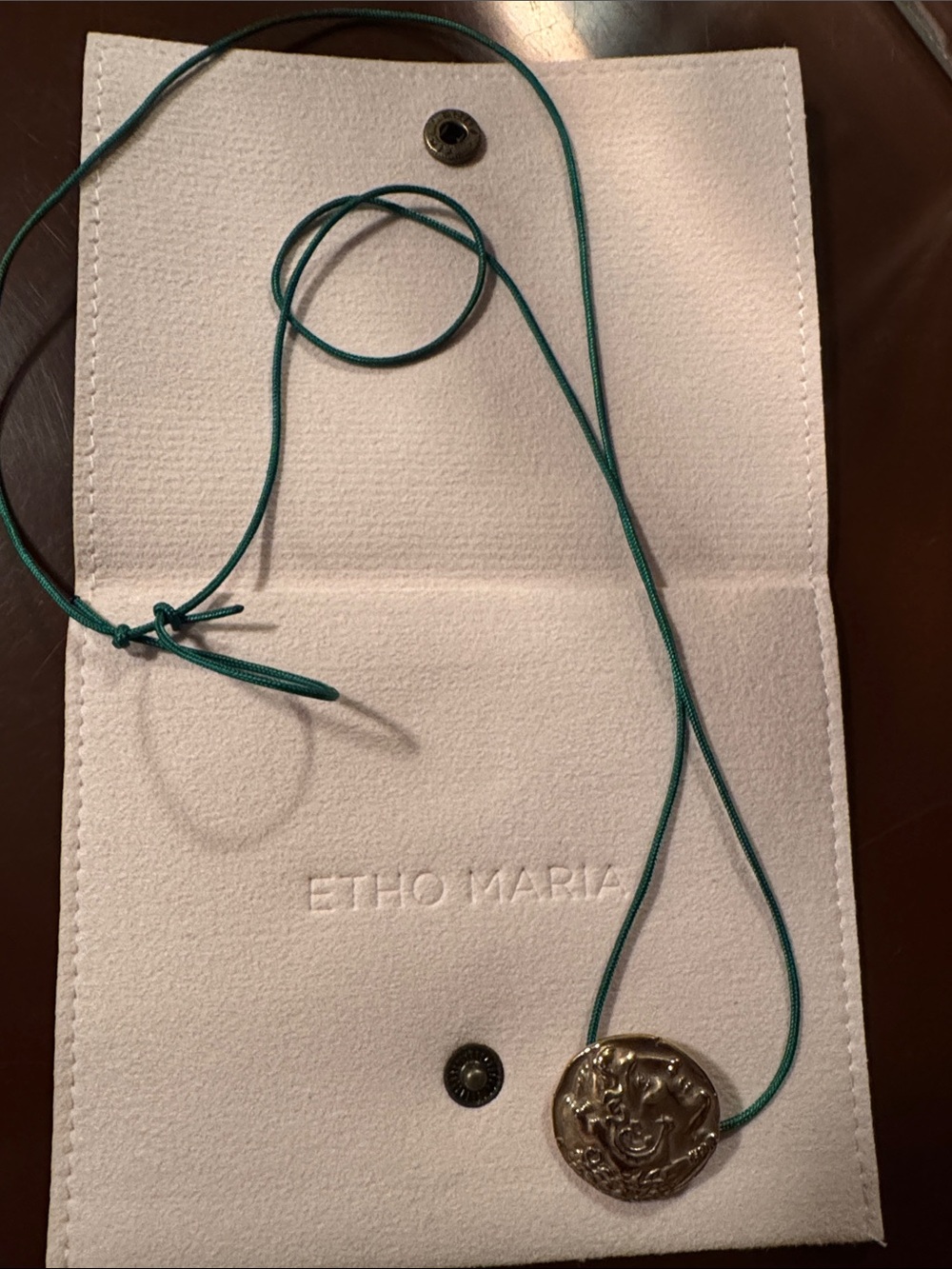 Teal Cord Pendant Necklace for Women by Etho Maria